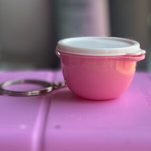 Tupperware Pink Mini Keychain